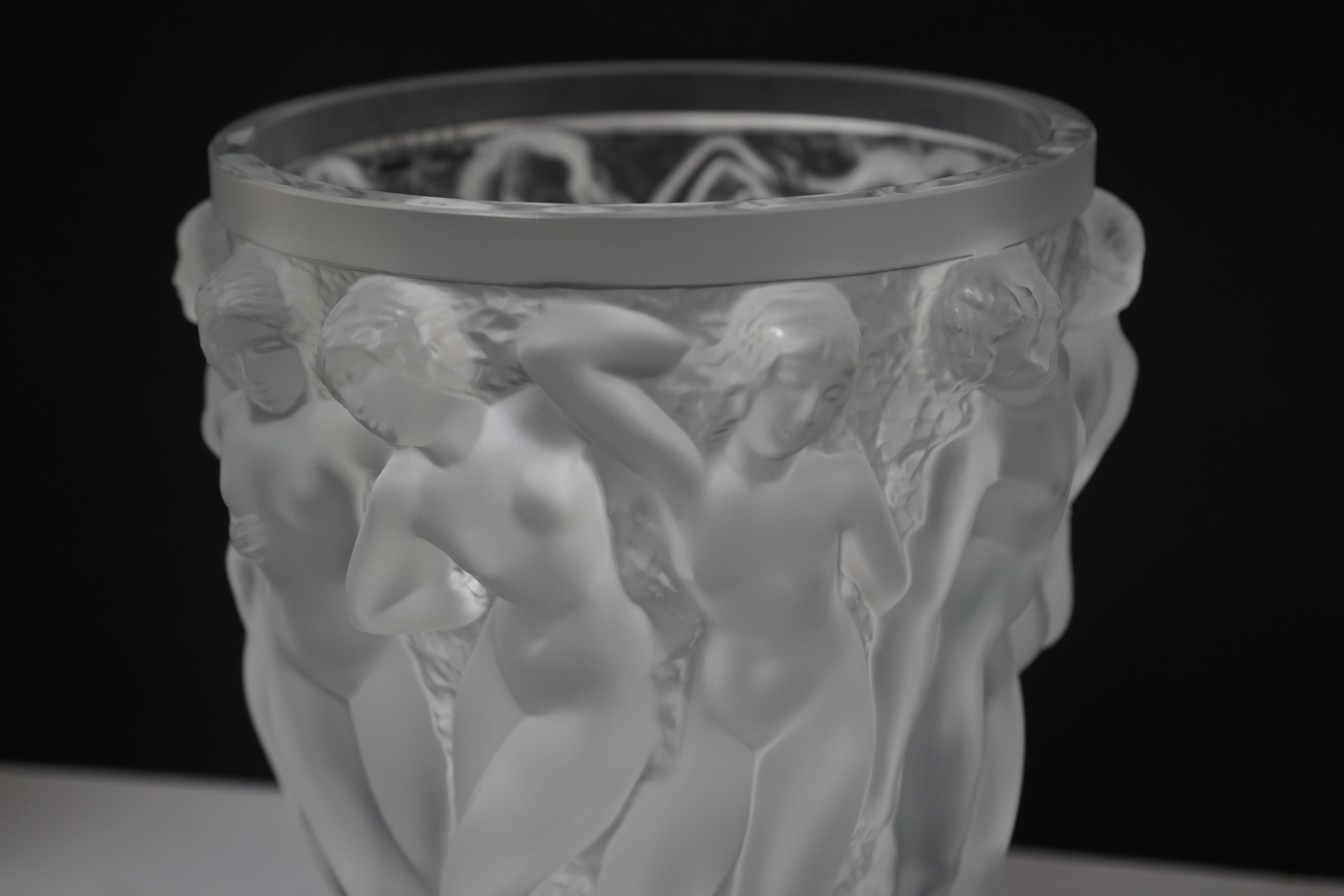 A large Lalique Bacchantes vase